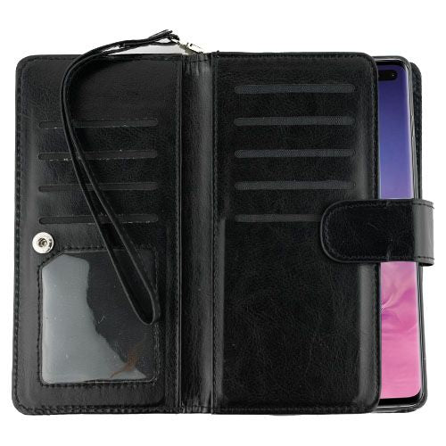 Detachable Fur Black Wallet Samsung S10