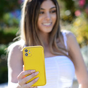 Leather Style Yellow Gold Case IPhone 13