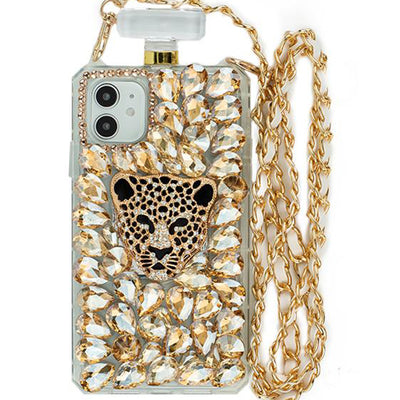 Handmade Cheetah Gold Bling Bottle Iphone 12 Mini